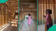 Nigerian lady builds her dream house with wood, sparks online buzz