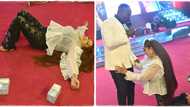 "N55m cash for her": Prophet Jeremiah Omoto Fufeyin splashes bundles of naira notes on his wife