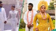 "She spend money": Veekee James adorns classy veil of about 1000 yards for wedding, fans gush