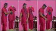Talented Nigerian tailor makes 1 outfit husband and wife can wear, style looks good on both genders in video