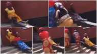 Mothers have fun in group, slide over staircase with wrappers like children in viral video, many react