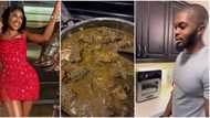 “It looks like a forbidden meal”: Funny video as actress Omoni Oboli’s son reacts to her pot of black soup