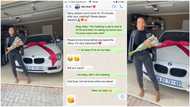 Lady shows great excitement at receiving car gift from her man (photos)