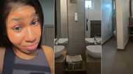 Nigerian lady shares shocking video after entering restroom of popular restaurant in Lagos