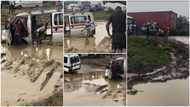Lady pays N100 to cross mud on bad Aba road, says someone carried her on their back, Nigerians react