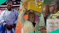 Charly Boy stirs drama at Obasanjo's 89th b'day, their greeting raises eyebrows: "Baby vex"