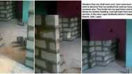 Nigerian lady returns from work to find laid blocks for another building inside her apartment, shares video
