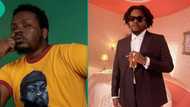 Olamide's response as man tells him 'I love you' at Davido's wedding leaves people laughing