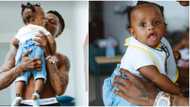 "This one go resemble Wizzy": Wizkid finally unveils 4th son's face, shares adorable photos