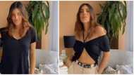 The power of a string: Fashion enthusiast transforms boring black t-shirt into trendy top in video