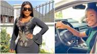 No bash my car o: Destiny Etiko’s 17-year-old adopted daughter Chinenye learns to drive, Nigerians react