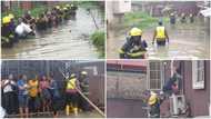 Photos emerge as rainfall sinks residential building in Lagos, NEMA takes action