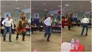 Oyinbo man and masquerade dance in viral video, he shows off traditional moves to African beats