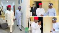 Photos emerge as APC leader Tinubu, Umahi meet in Abuja