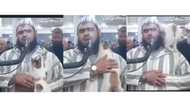Cat jumps on a man leading prayer in mosque live on air, videos goes viral