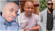 “Fix your career and leave my dad alone”: MC Oluomo’s son knocks Mr P, netizens fire back