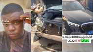 Nigerian man upgrades Mercedes Benz S-Class 2008 to 2022 model, changes bumper, shares video of cool exterior