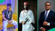 Bright Chimezie's son shares pic with Davido, dad as singer hosts them in Lagos: "See our legend"
