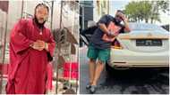 "E don dey look like blood money o": Whitemoney flaunts incoming new car weeks after buying a Maybach
