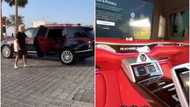God punish poverty: Nigerians react as man shows off luxury car worth N122m in viral video, it has 40" TV
