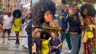 "Is she even real?" Beutiful black lady with huge afro captivates many in Instabul, men rush for pics