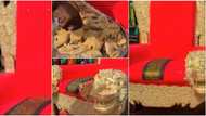 So real: Reactions as lady bakes throne-like cake to mark her dad's 25th year as king, video wows many