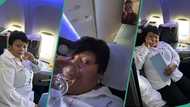 Excited mum calls daughter while onboard business class flight, video leaves netizens rolling