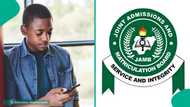 2025 JAMB result: UTME candidate checks score with SMS code, shows message he got, many react