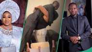 "She carried him ni sha": Reactions as Afeez Owo surprises Mide Martins on her birthday, clip trends
