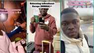 "I don japa": Nigerian man overjoyed as he finally enters plane, relocates abroad, video trends