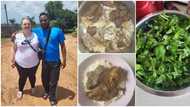 German lady shows off 'ofe akwu' she cooked herself, warns Nigerians never to call her Oyibo again, many react