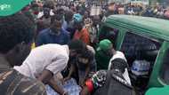 Hunger protests: Police share water to demonstrators in Lagos, video, photos emerge