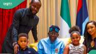"Beautiful Christmas" as Tinubu meets with son, grandchildren in Lagos, photos, Video Trend