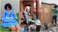 Beautiful Nigerian lady paints, shows off the amazing work she does to make money in video