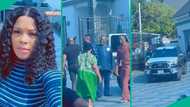 Nigerian woman who married rich husband screams as he returns in expensive convoy, video trends