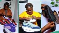 "Sell it for N500k each": Talented lady who makes fine footwears with wool goes viral