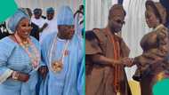 Governor Adeleke gushes over son’s bride at wedding, says they share same taste in women, fans react
