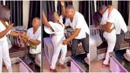 Cute video as Mr Ibu’s daughter, Jasmine says yes to Nollywood actor Ken Erics: "Cheers to forever with you"
