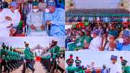 Photos emerge as Buhari, El-Rufai, Lawan attend passing-out parade of NDA cadets