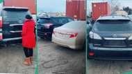 "I need Lexus": Lady living in Canada shows exotic cars she's about to send to Nigeria in video