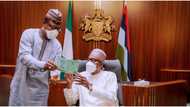 Video shows how Buhari reacted after taking Covid-19 booster dose