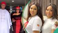 "Sweet": Clip of Regina Daniels' mom serving as her bodyguard as actress steps out with hubby trends