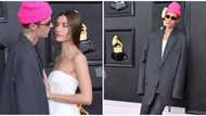 The wife wear pillowcase, him wear coat of arms: Justin Beiber's Grammy look sparks reactions