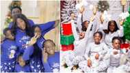 “Last born don cram everything”: Mercy Johnson’s family rocks cute Christmas pyjamas for TikTok challenge