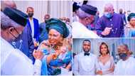 Lovely photos as Jonathan, wife meet Osinbajo at wedding of ex-Governor Gbenga Daniel's daughter