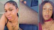 "I love my hairy body": Nigerian lady proudly flaunts her chest and legs in video, people react