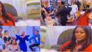 BBNaija reunion: Ka3na squeezes face, looks exhausted from ex-housemates greeting one another