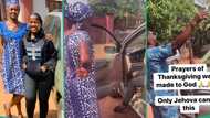 Nigerian lady who started the year trekking visits village in video to show her family her new car