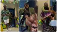 Nigerian man in UK returns to surprise family on son's birthday, tears of joy flow in video