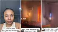 "God is awesome": Nigerian woman shocked to see fire on wall after entering her son's room, shares video